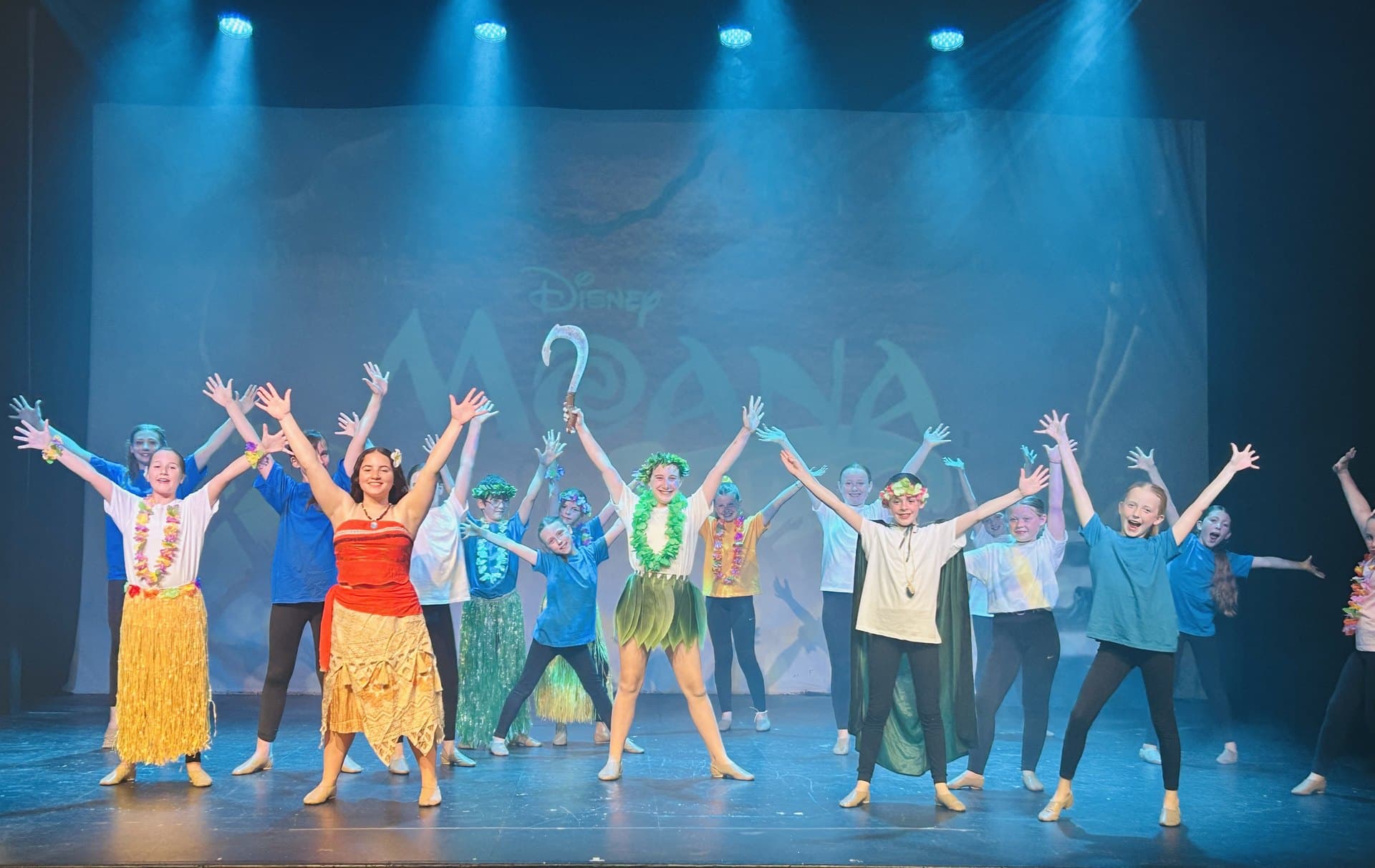 Sparkle Theatre Company cast in the Moana Jr finale