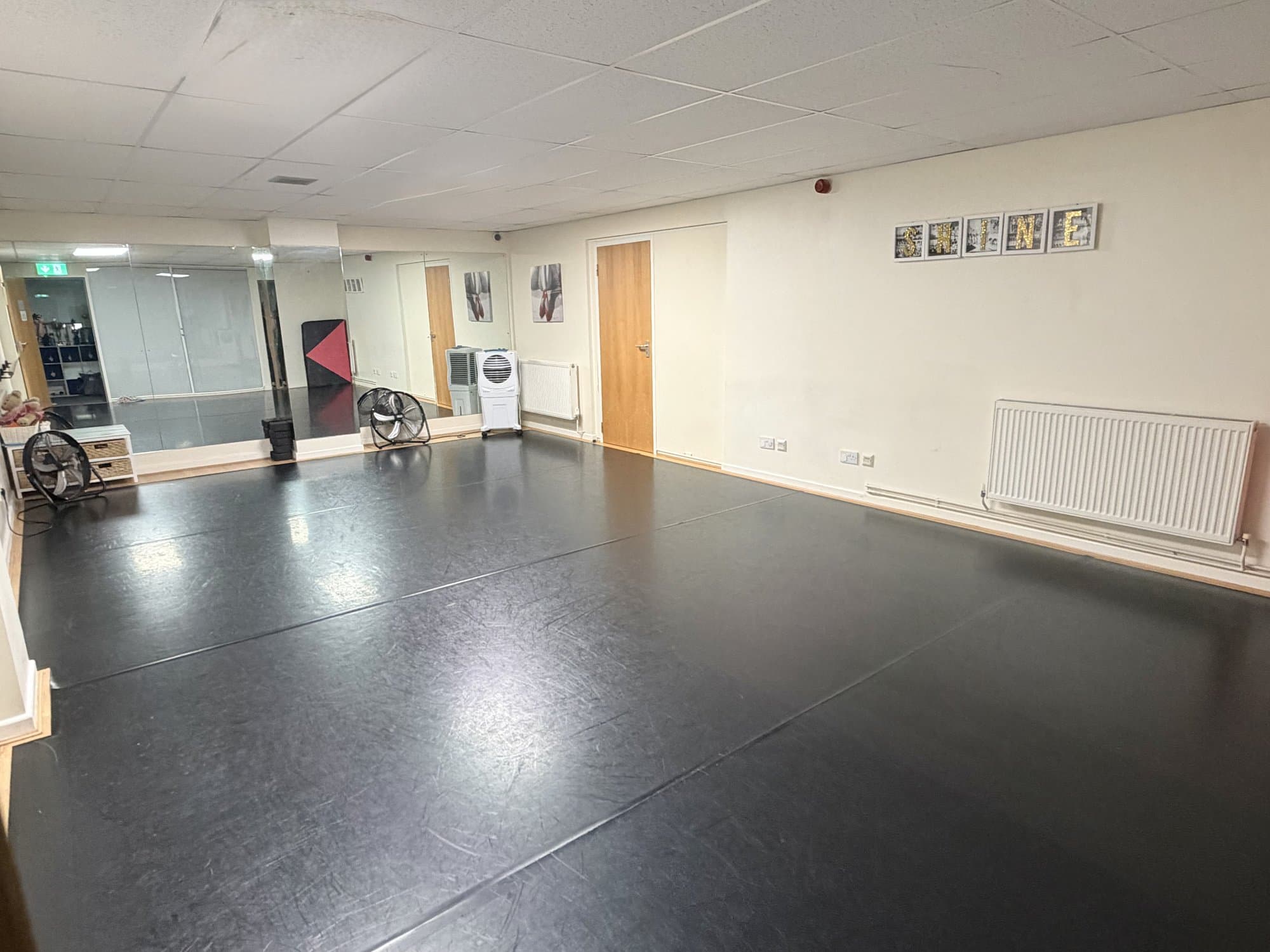 Studio 2 at Dance in Motion Academy, ready for class